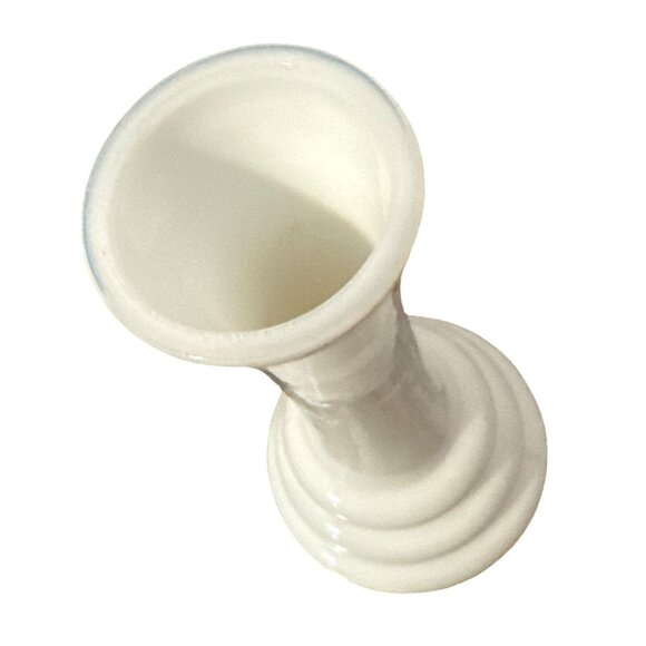 Vintage Milk Glass Bud Vase 6" Tall Glossy White Ribbed Base Elegant Design For - Picture 3 of 5